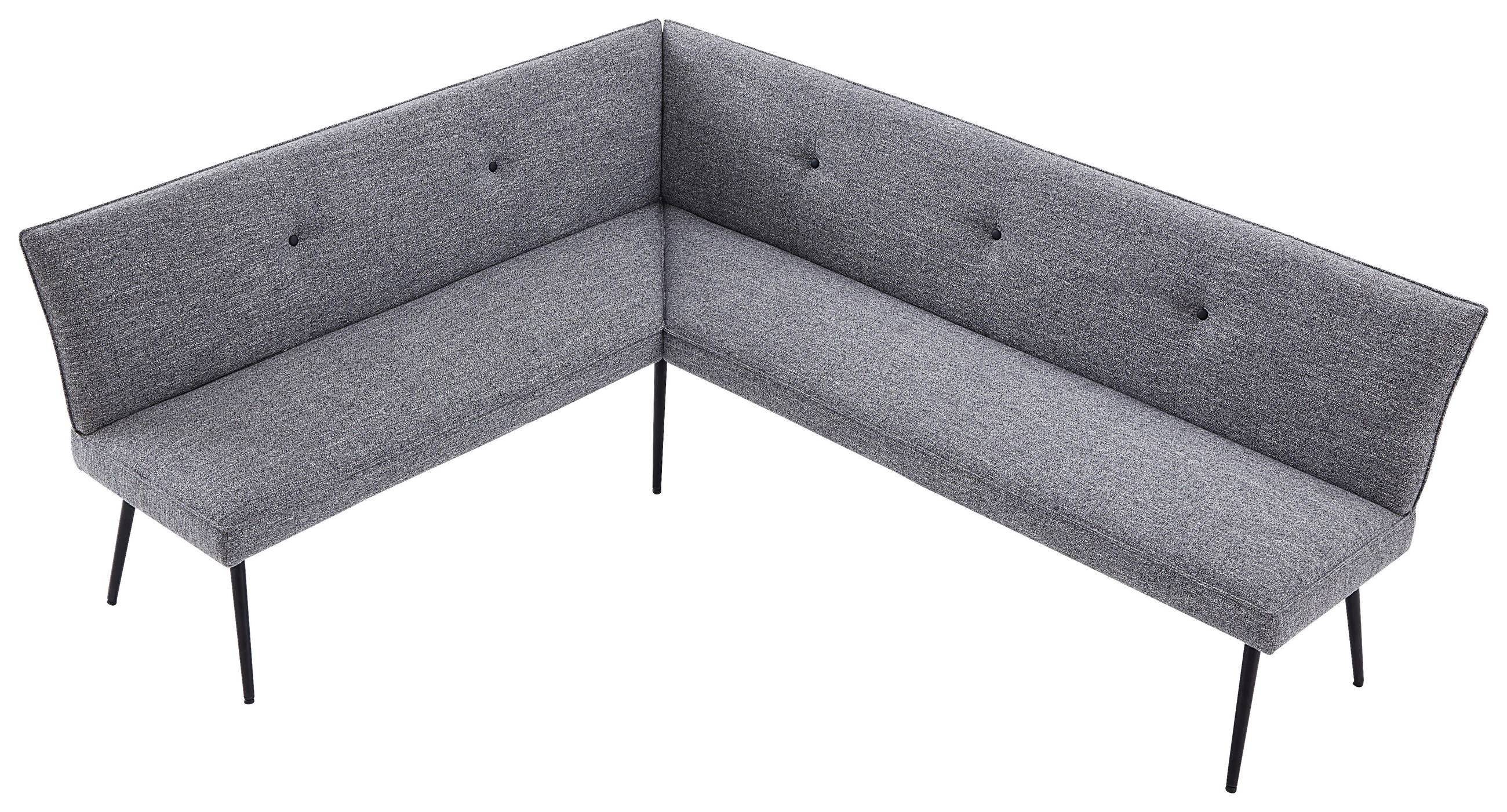 ECKBANK 170/210 cm  in Grau  - Schwarz/Grau, Design, Textil/Metall (170/210cm) - Hom`in