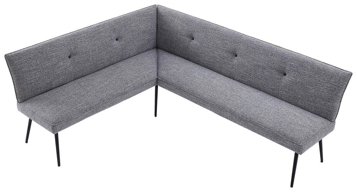 ECKBANK 170/210 cm  in Grau  - Schwarz/Grau, Design, Textil/Metall (170/210cm) - Hom`in