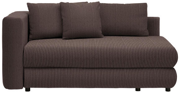 RÉCAMIERE in Cord Braun - Schwarz/Braun, Design, Kunststoff/Textil (171/71-88/93cm) - Cantus