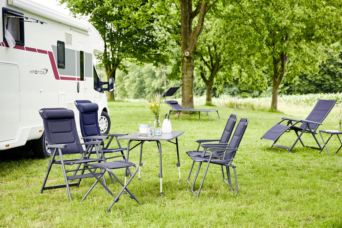 CAMPINGSESSEL - Anthrazit, KONVENTIONELL, Textil/Metall (61/121/76cm) - Siena Garden