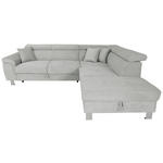 ECKSOFA inkl. Funktionen Grau Cord  - Silberfarben/Grau, Design, Textil/Metall (257/226cm) - Xora