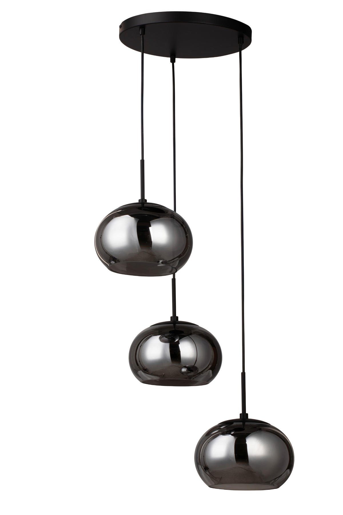 LED-HÄNGELEUCHTE Mila 50/150 cm   - Schwarz, Design, Glas/Metall (50/150cm) - Novel