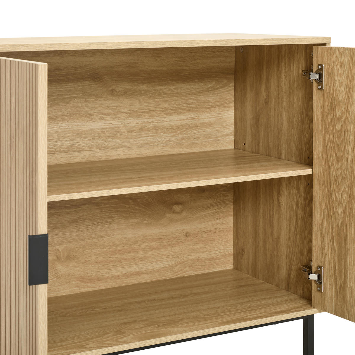 KOMMODE  in 90/82/43 cm  - Schwarz, Natur, Holzwerkstoff/Metall (90/82/43cm) - MID.YOU
