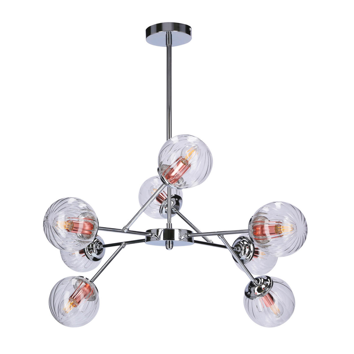 PENDELLEUCHTE 75/70 cm  - Chromfarben, Design, Metall (75/70cm)