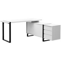 SAROKÍRÓASZTAL  - fekete/fehér, Modern, faalapú anyag/fém (160/160/76cm) - Livetastic