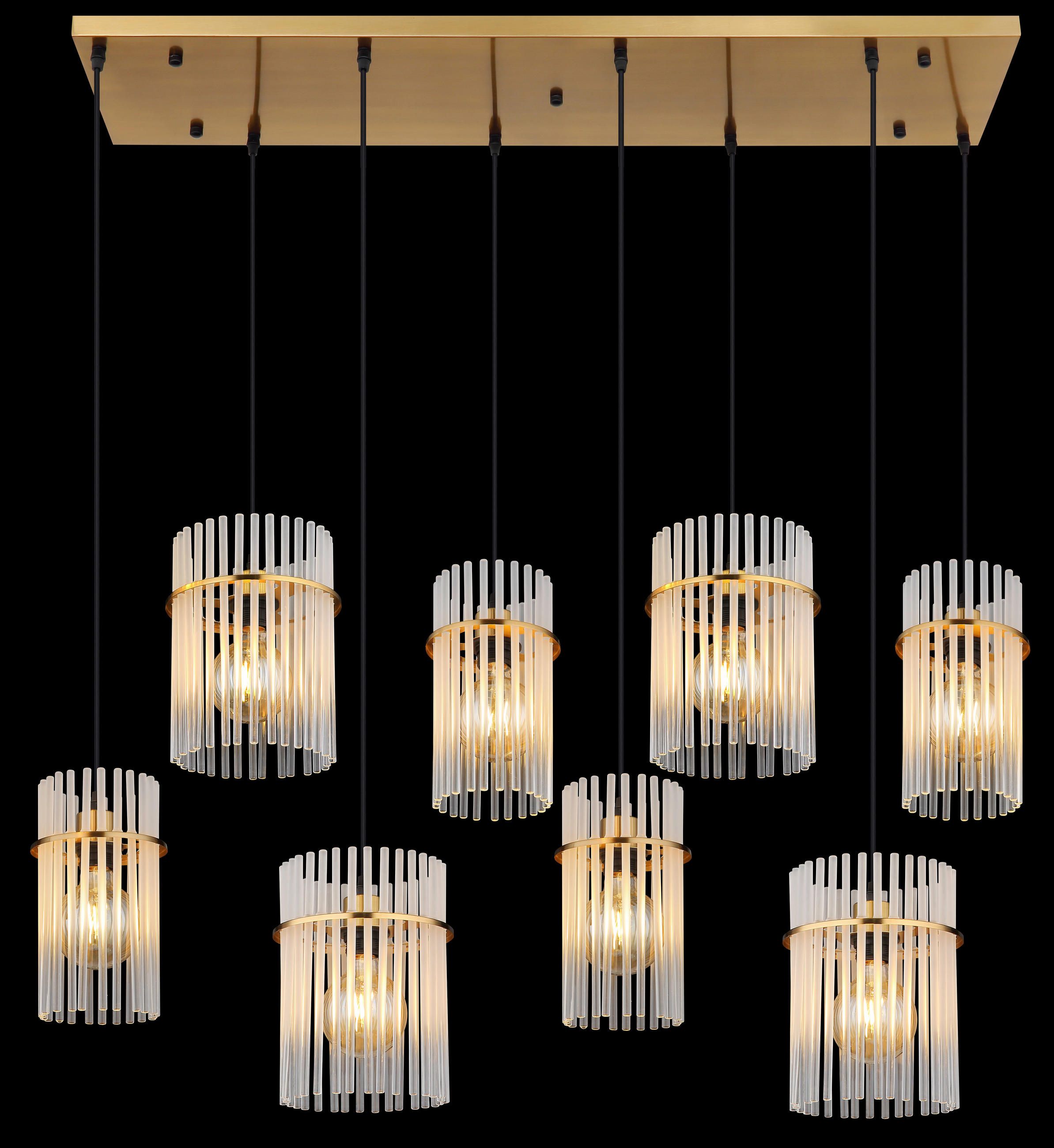 HÄNGELEUCHTE 110/38/125 cm  - Klar/Goldfarben, Trend, Glas/Kunststoff (110/38/125cm) - Globo