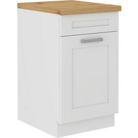 SPÜLENUNTERSCHRANK  in Weiß  - Silberfarben/Weiß, ROMANTIK / LANDHAUS, Holzwerkstoff/Metall (50/86cm) - MID.YOU