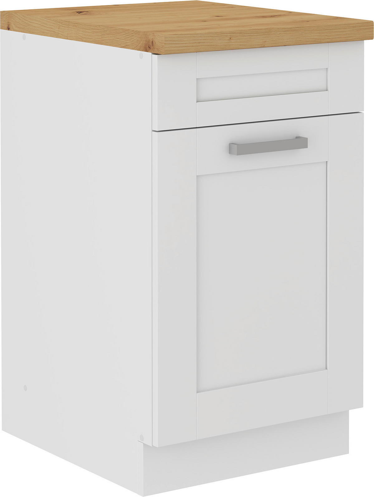 SPÜLENUNTERSCHRANK  in Weiß  - Silberfarben/Weiß, ROMANTIK / LANDHAUS, Holzwerkstoff/Metall (50/86cm) - MID.YOU