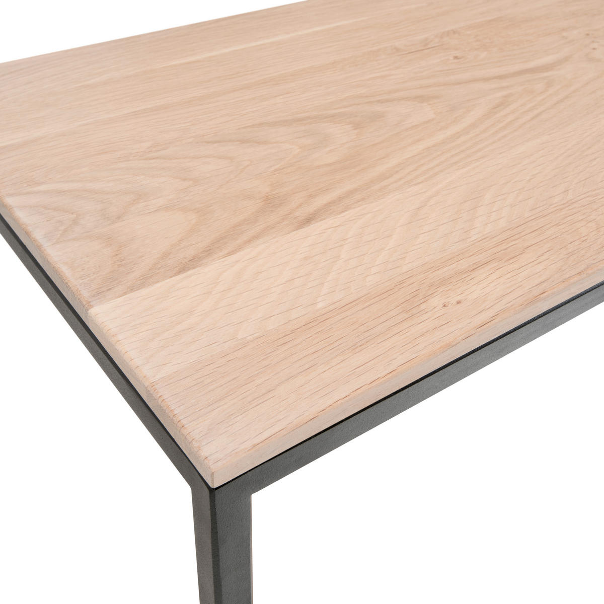 COUCHTISCH Eiche massiv 65/65/41 cm quadratisch Eiche Bianco  - Eiche Bianco, Design, Holz/Metall (65/65/41cm) - Johann Jakob