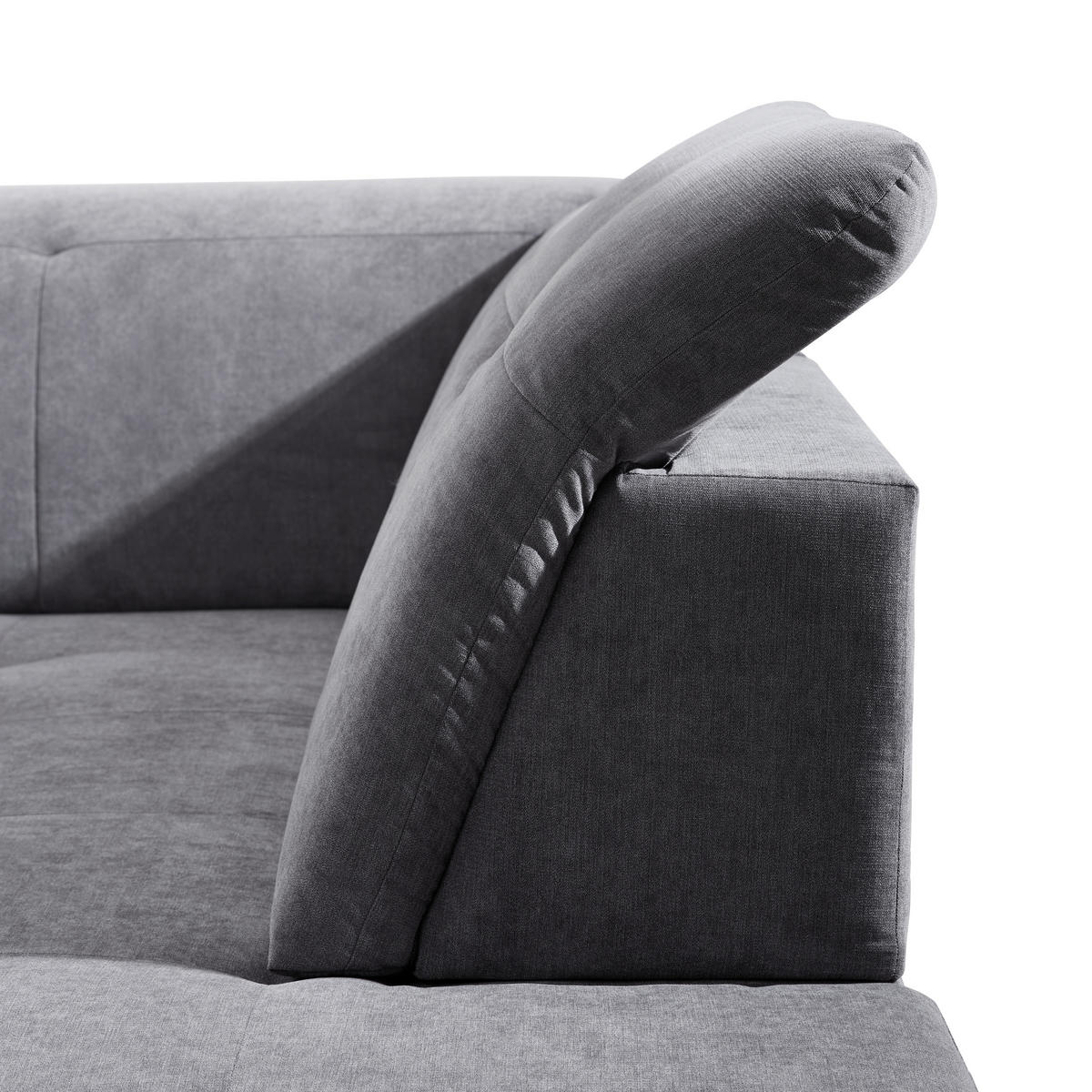 ECKSOFA in Webstoff Grau  280/202 cm  - Schwarz/Grau, KONVENTIONELL, Holz/Textil (280/202cm) - Xora
