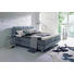 BOXSPRINGBETT Flachgewebe 180/200 cm INKL. Matratze, Topper - Chromfarben/Hellgrau, Design, Textil/Metall (180/200cm) - Carryhome
