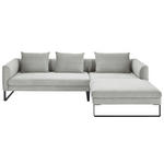 ECKSOFA  in Feincord Hellgrau  284/178 cm  - Hellgrau/Schwarz, KONVENTIONELL, Textil/Metall (284/178cm) - Hom`in