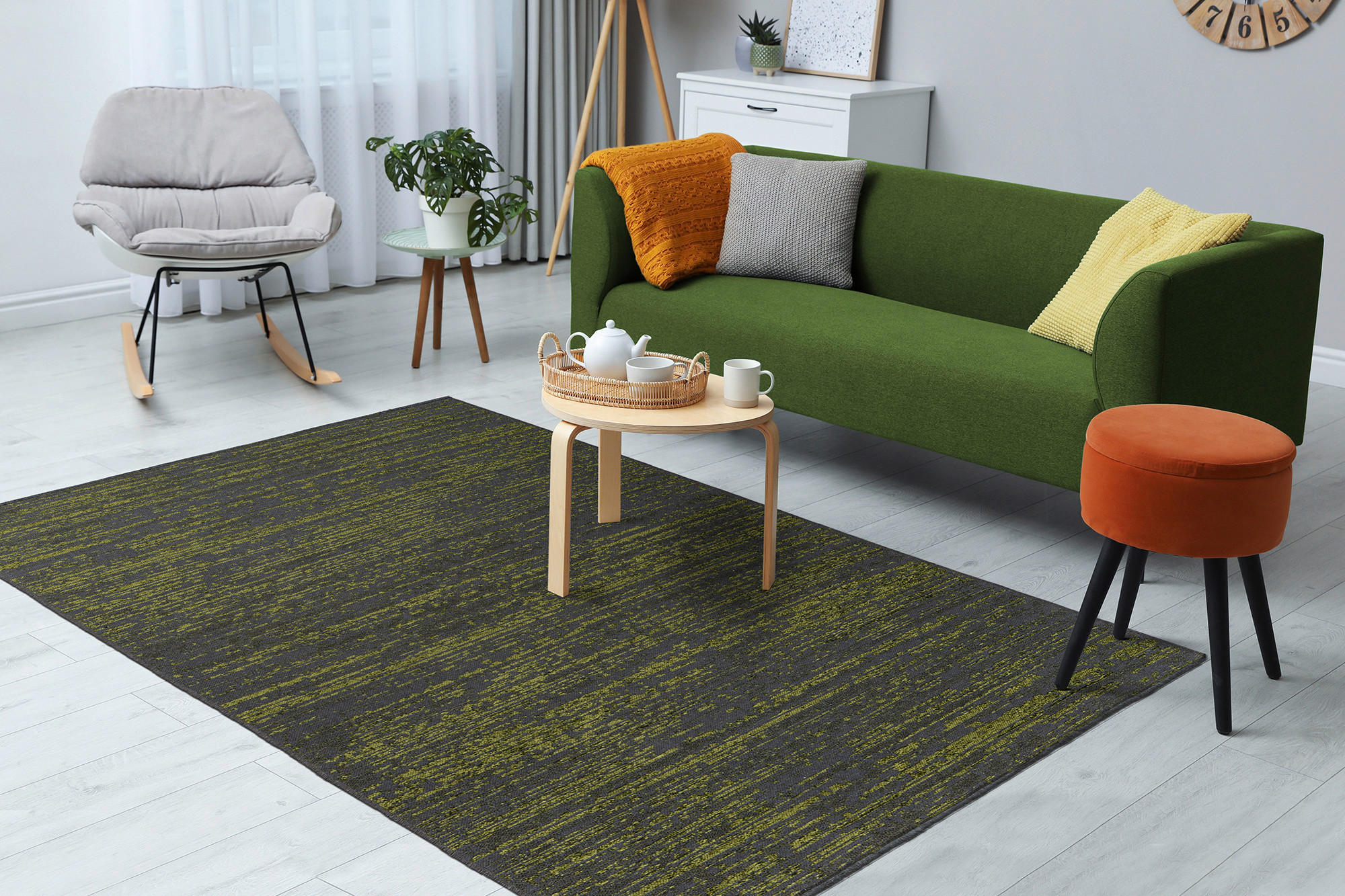 FLACHWEBETEPPICH 80/150 cm Grün  - Grün, KONVENTIONELL, Textil (80/150cm)