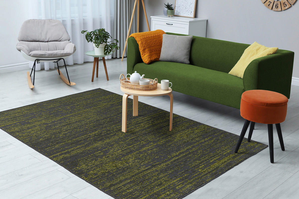 FLACHWEBETEPPICH 80/150 cm Grün  - Grün, KONVENTIONELL, Textil (80/150cm)