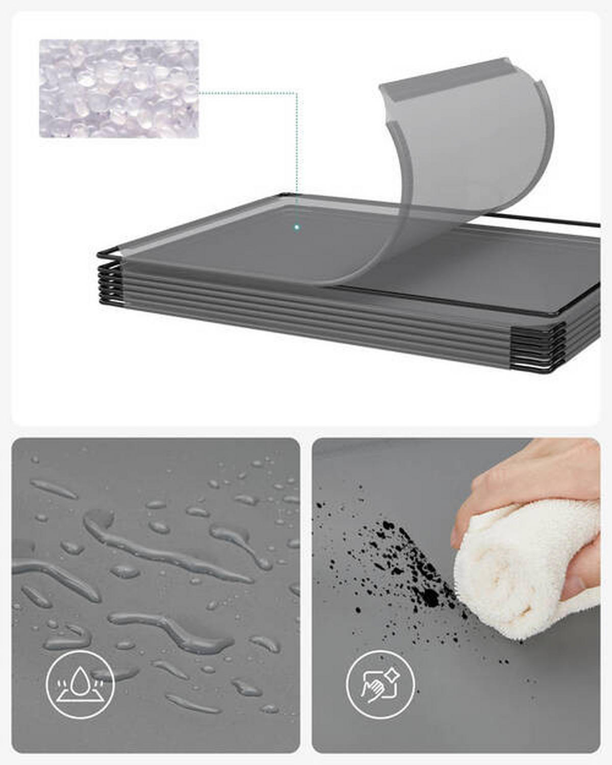 KOMBINÁCIA REGÁLOV, sivá, železo, 153/153/31 cm - čierna/sivá, Basics, kov/plast (153/153/31cm) - Boxxx