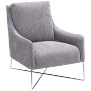 SESSEL in Textil Hellgrau - Chromfarben/Hellgrau, Design, Textil/Metall (69/84/89cm) - Natuzzi Editions