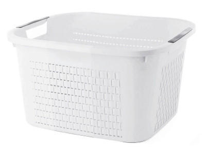 WÄSCHEKORB - Weiß, Basics, Kunststoff (43,5/33,5/22,2cm) - Rotho