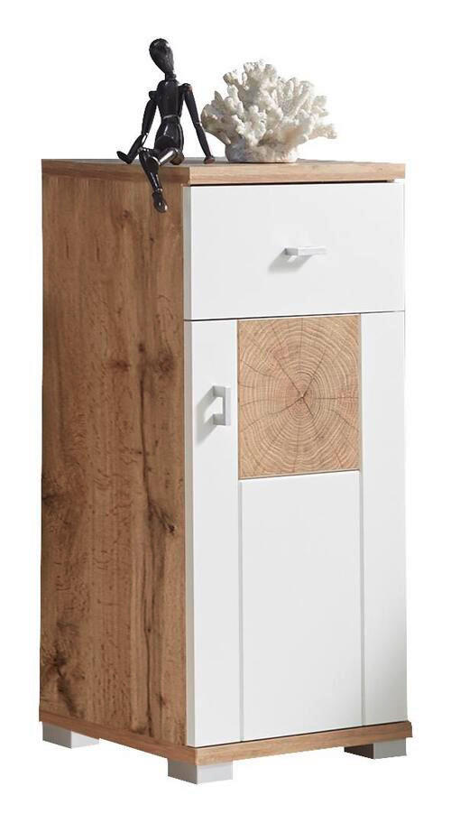 UNTERSCHRANK in   - Weiss/Eichefarben, Design, Holzwerkstoff/Kunststoff (38/80/30cm) - MID.YOU