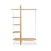 KLÄDSTÄLLNING i naturfärgad, vit 106/167/39 cm   - vit/naturfärgad, Basics, metall/trä (106/167/39cm) - Umbra
