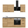 KÜCHENLEERBLOCK 210 cm   in Eichefarben, Schieferfarben  - Schieferfarben/Eichefarben, MODERN, Holzwerkstoff/Metall (210cm) - Nobilia