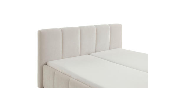 POLSTERBETT 180/200 cm in Beige - Beige/Schwarz, Design, Holz/Textil (180/200cm) - Xora