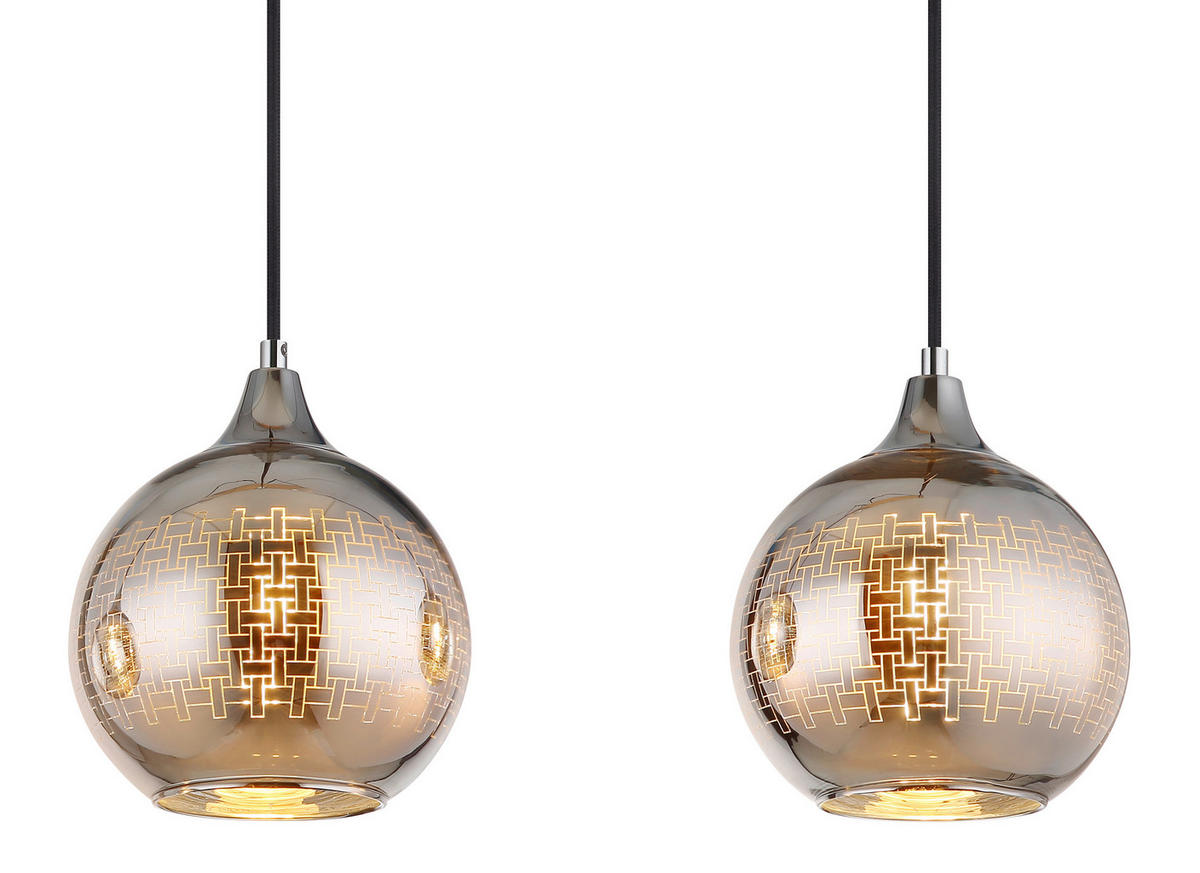 ZÁVĚSNÉ SVÍTIDLO, 86/20/129 cm  - barvy stříbra/barvy chromu, Design, kov/sklo (86/20/129cm) - Collet's Monde