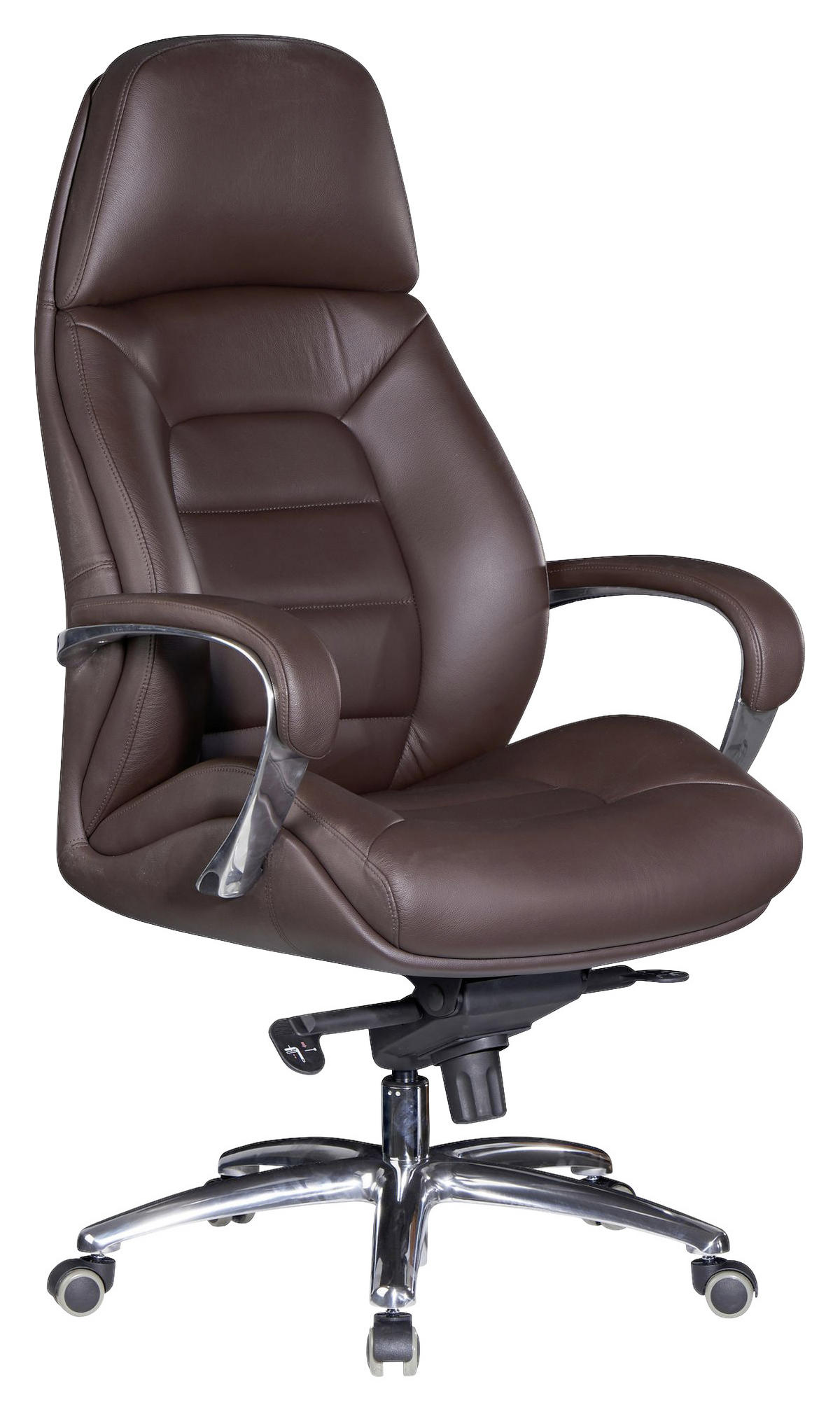 CHEFSESSEL  in Dunkelbraun  - Dunkelbraun/Alufarben, MODERN, Leder/Kunststoff (67/140/67cm) - MID.YOU