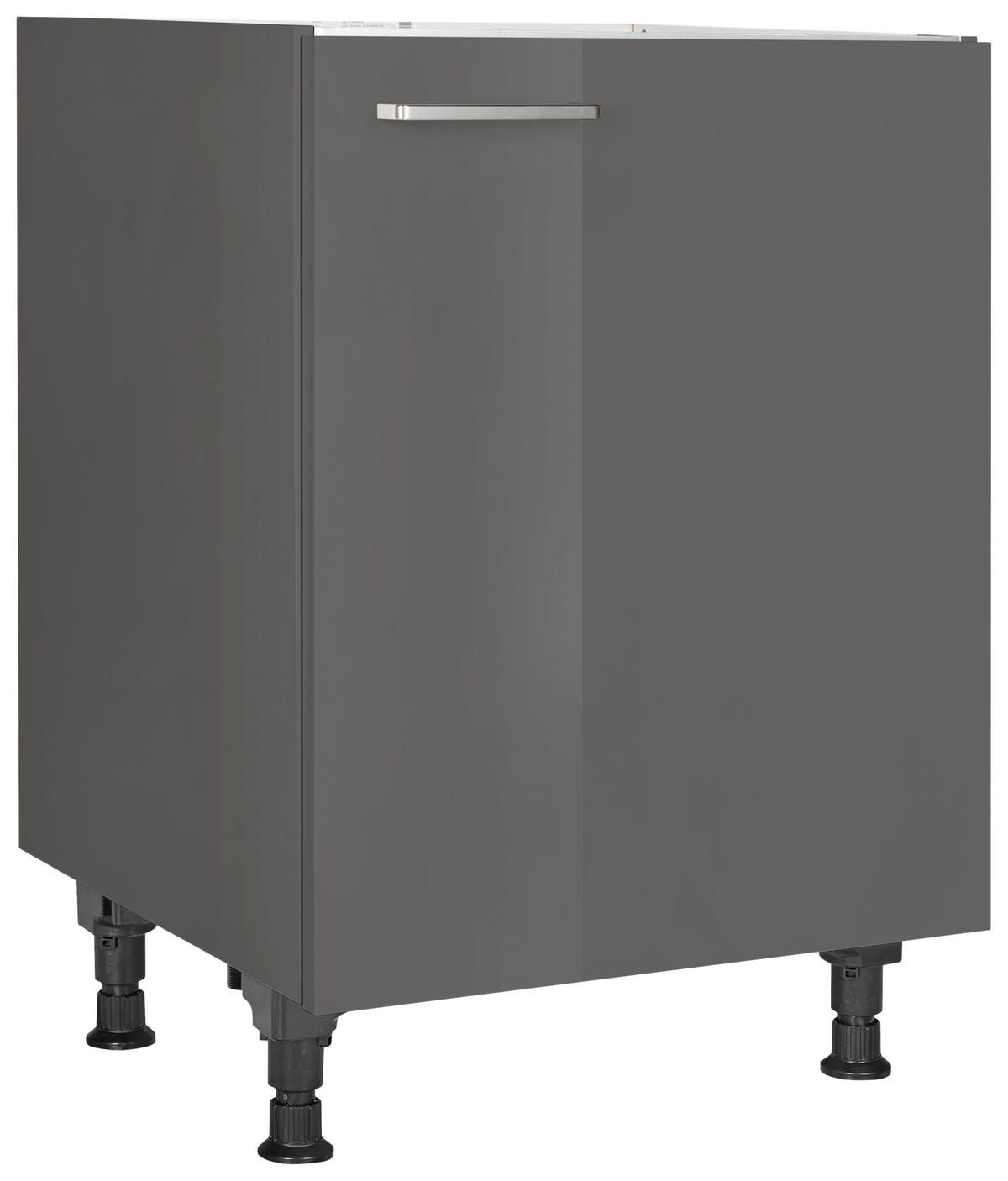 SPÜLENUNTERSCHRANK 60/87/56 cm  in Schieferfarben  - Schieferfarben/Edelstahlfarben, MODERN, Holzwerkstoff/Metall (60/87/56cm) - Nobilia