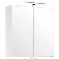 Dulap Cu Oglindă 60/65/20 cm  - alb/culoare crom, Modern, metal/material pe bază de lemn (60/65/20cm) - Held