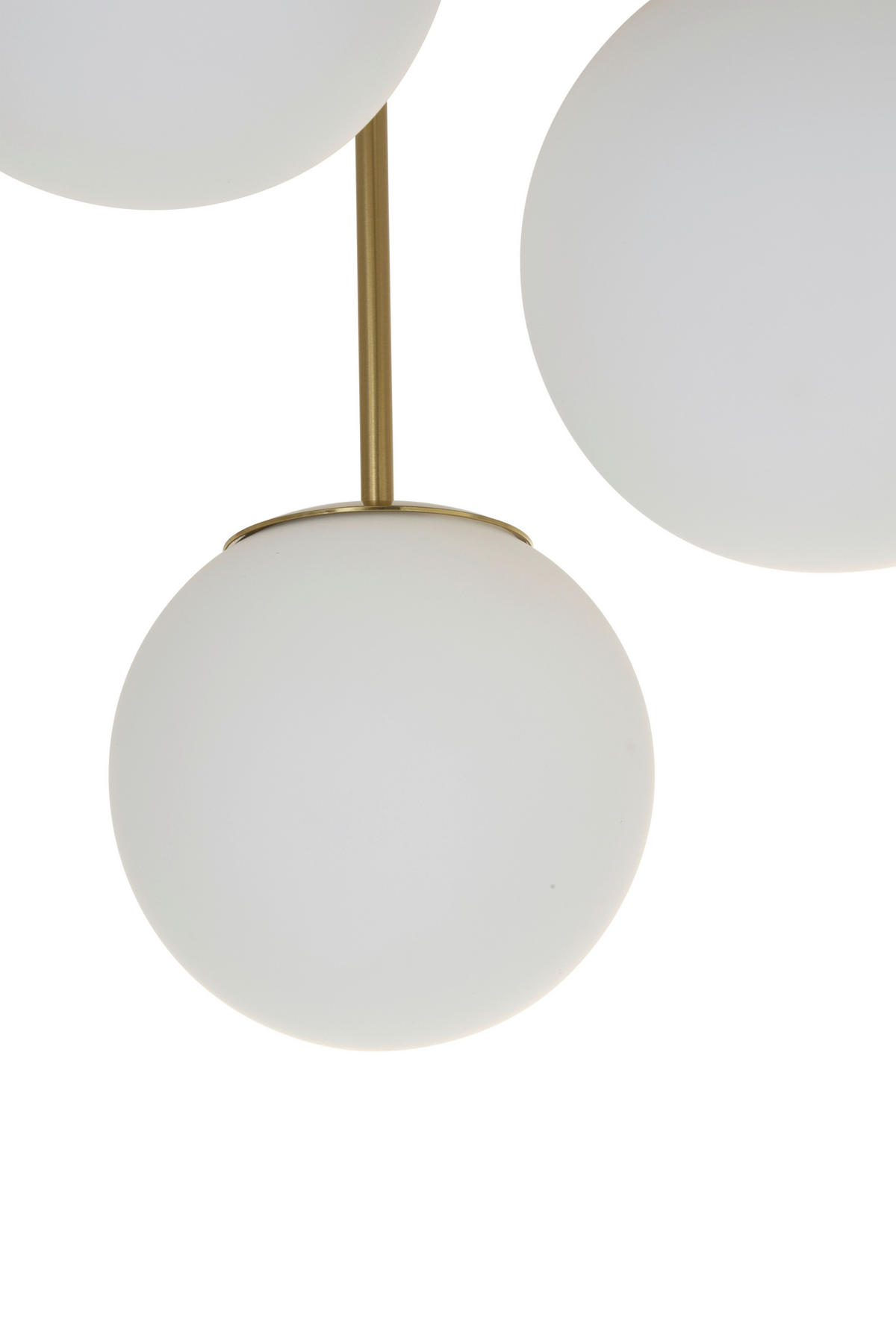HÄNGELEUCHTE 34,5/41,5 cm    - Weiss/Goldfarben, Trend, Glas/Metall (34,5/41,5cm) - Novel