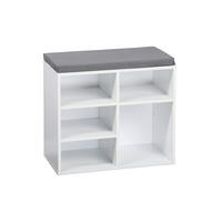 SCHUHSCHRANK Grau, Weiß  - Weiß/Grau, Design, Holzwerkstoff/Textil (51.5/48/29.5cm) - Kesper