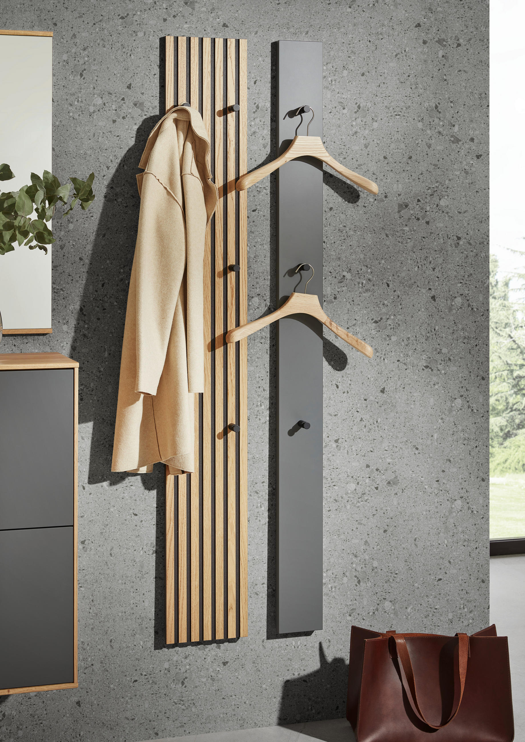 GARDEROBENPANEEL in 14/170/5 cm - Grau, Design, Holzwerkstoff (14/170/5cm) - Dieter Knoll