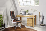 SCHREIBTISCH 140/70/76 cm  in Wildeiche  - Wildeiche/Alufarben, Basics, Holz/Kunststoff (140/70/76cm) - Linea Natura