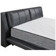BOXBETT 180/200 cm,  in Schwarz, gepolstertes Kopfteil, Matratzen, Bettkasten, H3 + H4 = fest + sehr fest  - Schwarz, Design, Kunststoff/Textil (180/200cm) - Esposa
