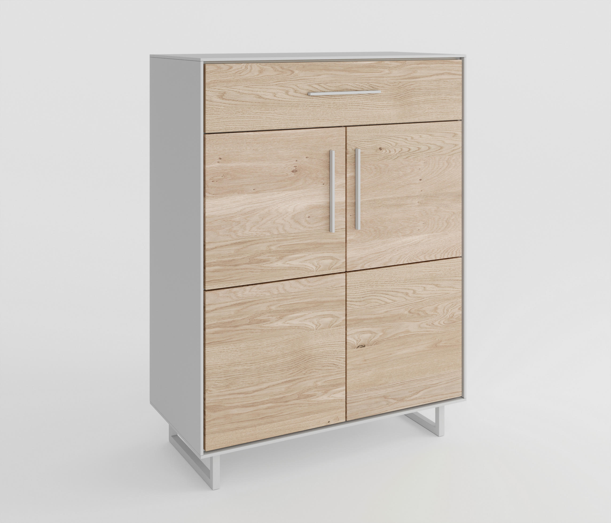 SCHUHSCHRANK Eiche massiv Kaschmir, Eiche Bianco  - Kaschmir/Eiche Bianco, Design, Holz/Holzwerkstoff (82/100/40cm) - Livetastic