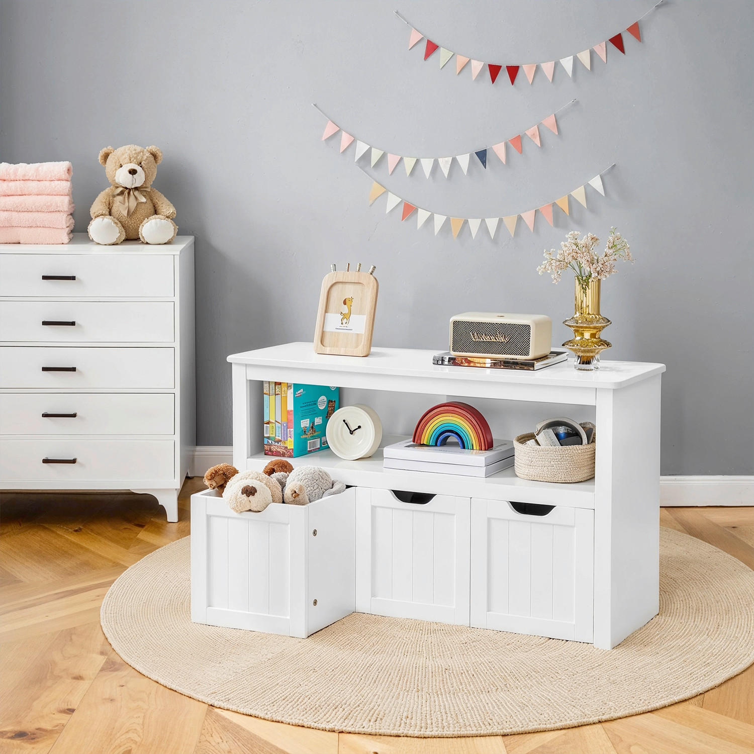 KINDERREGAL Weiß  - Weiß, Trend, Holzwerkstoff (102/60/30cm) - MID.YOU