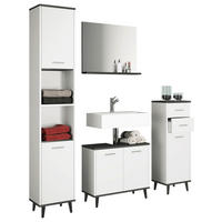 BADRUM 124 cm  - vit/antracit, Modern, trämaterial (124cm) - MID.YOU