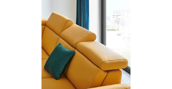 ECKSOFA in Echtleder Gelb  239/285 cm  - Gelb/Schwarz, Design, Leder/Metall (239/285cm) - Cantus