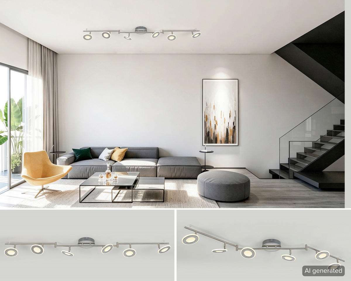 LED-STRAHLER 150/21/13 cm  - Chromfarben/Nickelfarben, Design, Kunststoff/Metall (150/21/13cm) - Novel