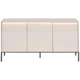 SIDEBOARD  167/85/40 cm 3 Schublade(n)  - Beige/Schwarz, Design, Holzwerkstoff/Metall (167/85/40cm) - Voleo