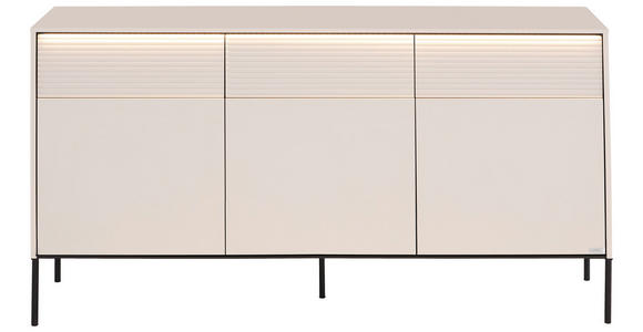 SIDEBOARD  167/85/40 cm 3 Schublade(n)  - Beige/Schwarz, Design, Holzwerkstoff/Metall (167/85/40cm) - Voleo