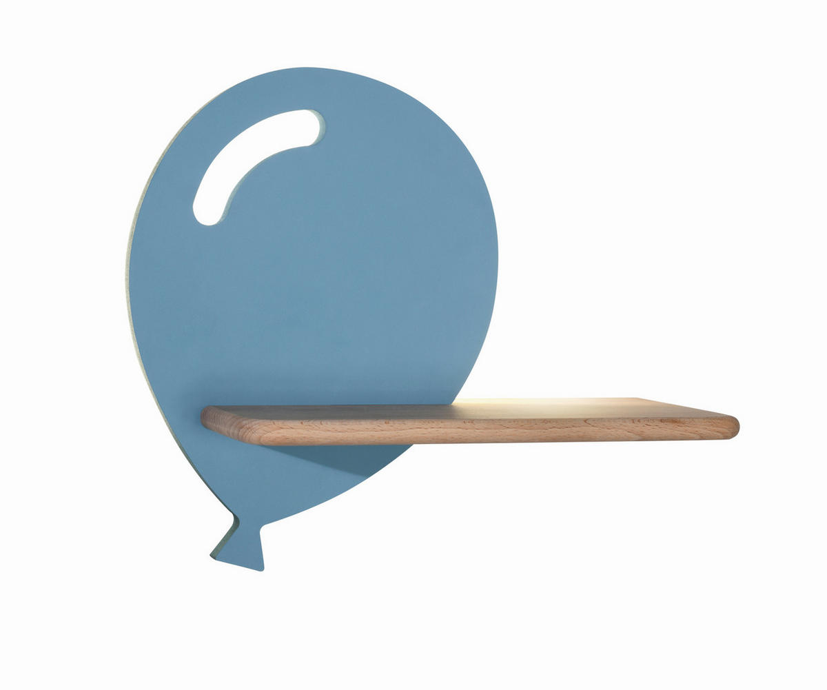 WANDLEUCHTE Ballon 31/12/26 cm  - Hellblau, KONVENTIONELL, Holz/Holzwerkstoff (31/12/26cm)