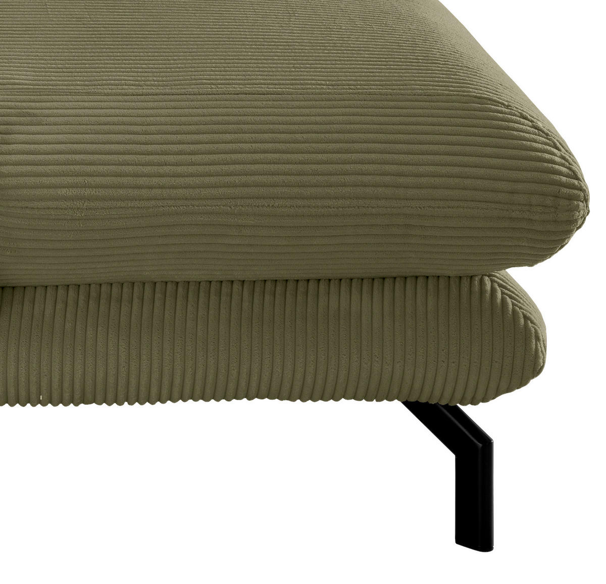 XXL-SESSEL Cord Olivgrün    - Schwarz/Olivgrün, MODERN, Textil/Metall (111/101/167cm) - Livetastic