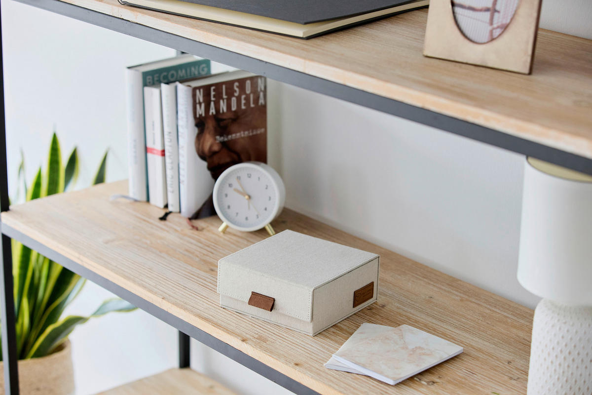 UHRENBOX - Beige, Basics, Karton/Textil (16,5/16,5/7cm) - Store It