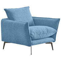 SESSEL Webstoff Blau    - Blau/Schwarz, Design, Textil/Metall (96/84/100cm) - Livetastic