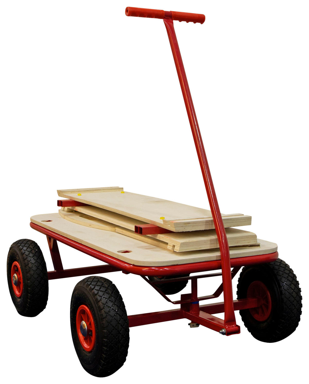SKLADACÍ VOZÍK - červená, Konventionell, kov/drevo (61/94,5/97cm)