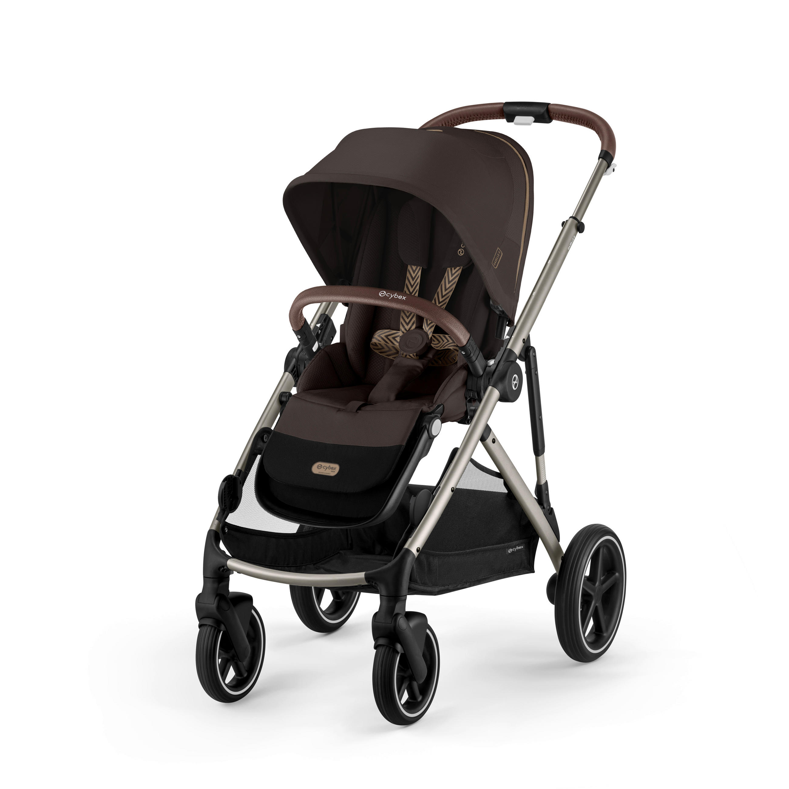 KINDERWAGEN Gazelle S  - Taupe/Dunkelbraun, Basics, Metall (107,5/66/110cm) - cybex GOLD