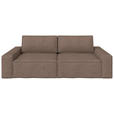 SCHLAFSOFA mit Liegefunktion, Schlafen auf Sitzhöhe, Rücken echt Webstoff Braun - Schwarz/Braun, KONVENTIONELL, Kunststoff/Textil (256/83/115cm) - Carryhome