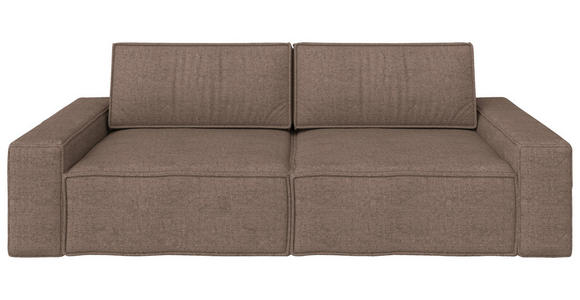 SCHLAFSOFA mit Liegefunktion, Schlafen auf Sitzhöhe, Rücken echt Webstoff Braun - Schwarz/Braun, KONVENTIONELL, Kunststoff/Textil (256/83/115cm) - Carryhome