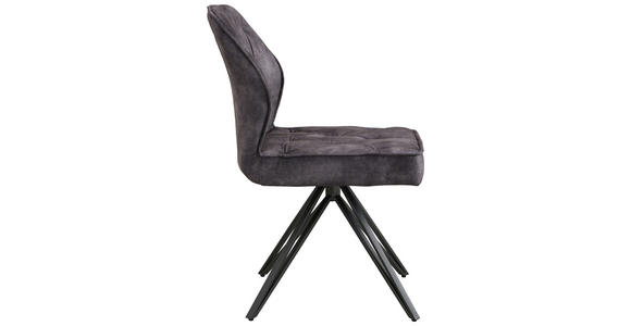 STUHL   Webstoff  Anthrazit, Schwarz  - Anthrazit/Schwarz, Design, Textil/Metall (50/85/60cm) - Carryhome